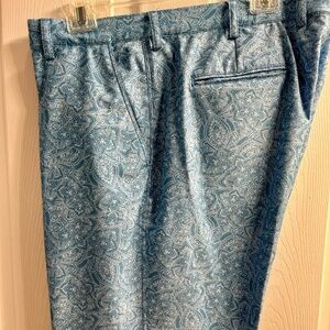 Mens Greg Norman Blue Paisley Shorts 40